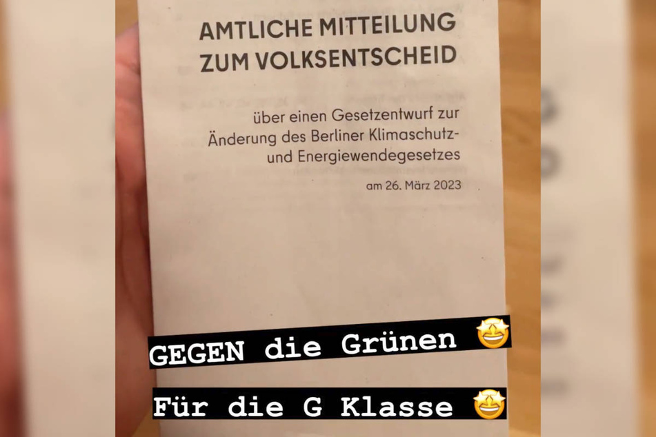 Finch (32) hat bei Instagram Stellung zum anstehenden Volksentscheid in Berlin bezogen.