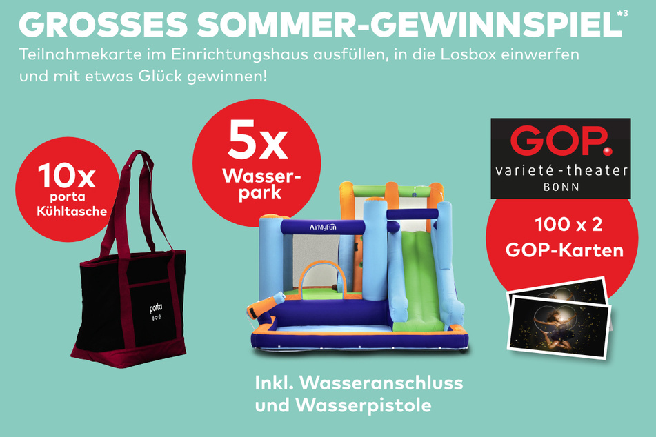 Macht mit und gewinnt tolle Preise, wie Kühltaschen, einen Wasserpark für zu Hause und mehr!