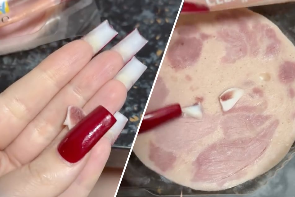 Die Influencerin zeigt die angeblichen Knochenstücke in einem Video auf Instagram.