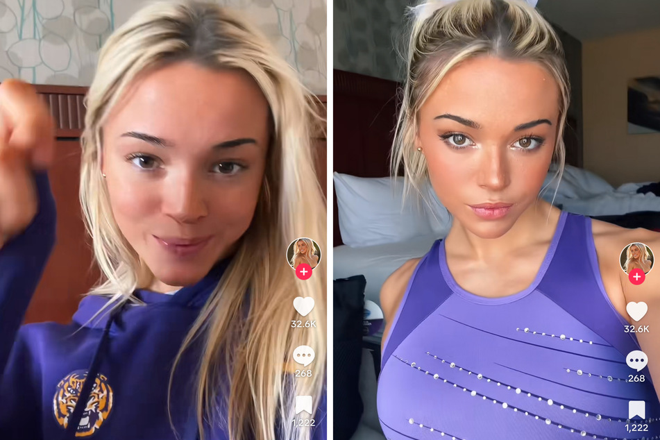 Olivia Dunne took to TikTok to give fans a glimpse of her pre-competition glam after dazzling in the first of two NCAA regional rounds!