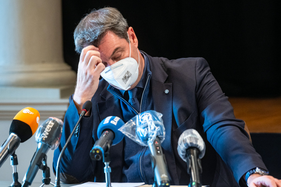 Markus Söder (CSU), Ministerpräsident von Bayern spricht während einer Pressekonferenz in Passau.