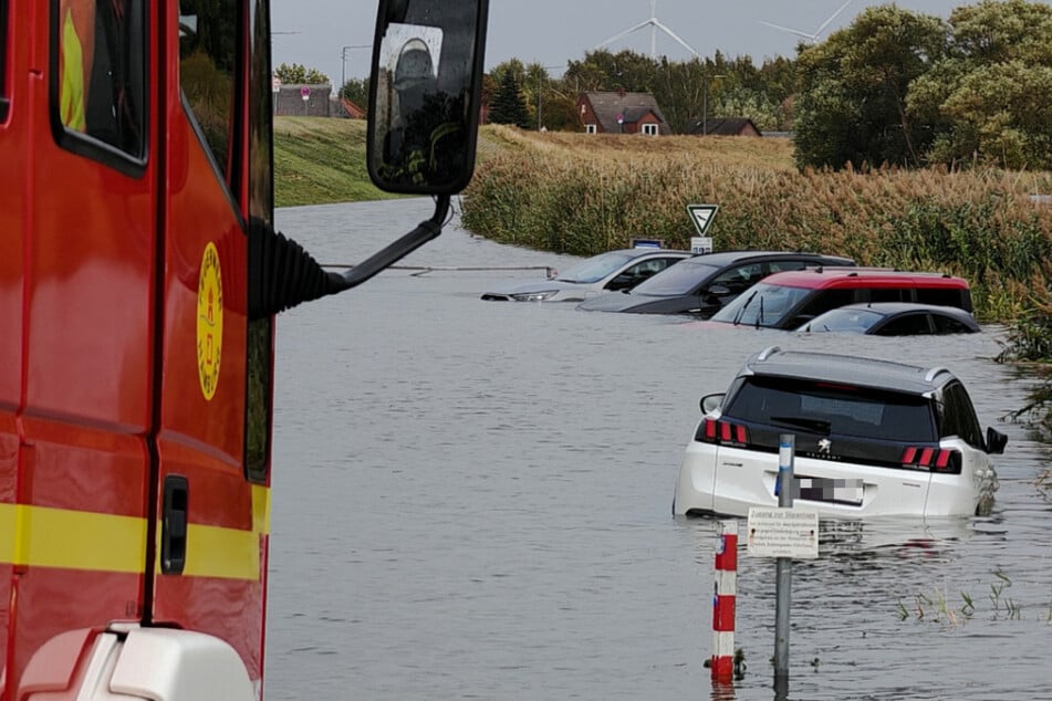 Am Fähranleger Zollenspieker wurden mehrere Fahrzeuge von der Flut eingeschlossen und mitunter erheblich beschädigt.
