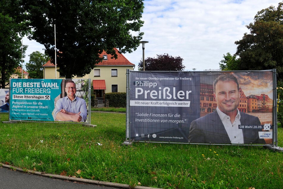 Am Sonntag wählt Freiberg einen neuen Oberbürgermeister. Die Kandidaten werben kräftig für sich.