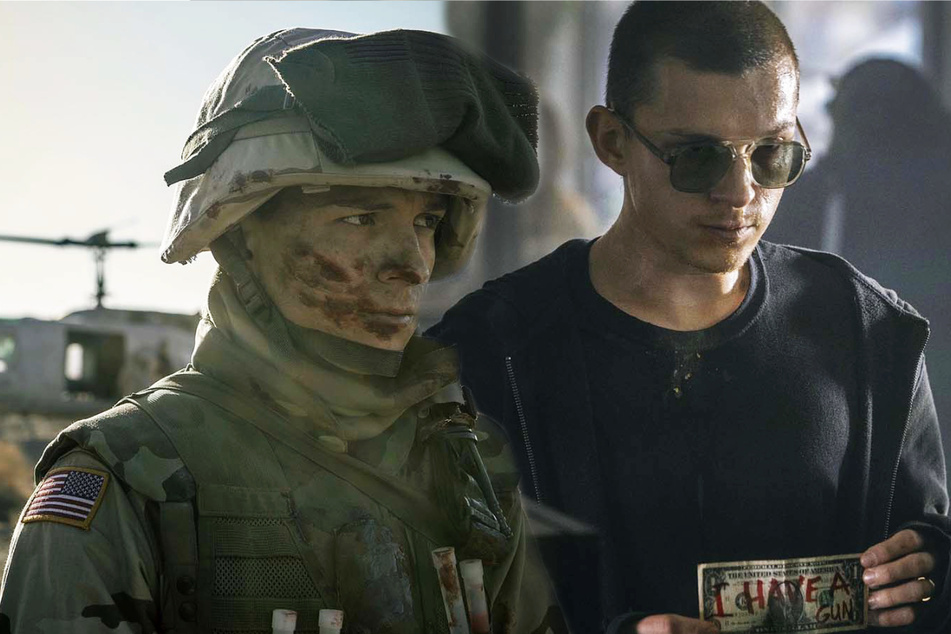 Nico Walker (Tom Holland, 24) als Soldat im Irakkrieg (l.) und als drogensüchtiger Bankräuber.