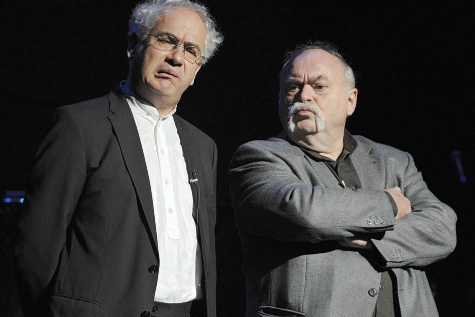 Sächsisch ist ihnen auf die "Gusche" geschrieben: Tom Pauls (l.) und Gunter Böhnke beim "Sächsischen Wort des Jahres 2010" im Schauspielhaus.