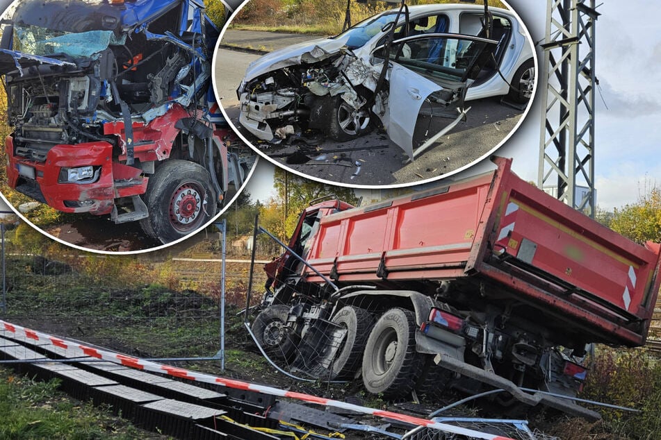 Doppel-Crash mit zwei Lkw in Leipzig: Vier Personen teils schwer verletzt