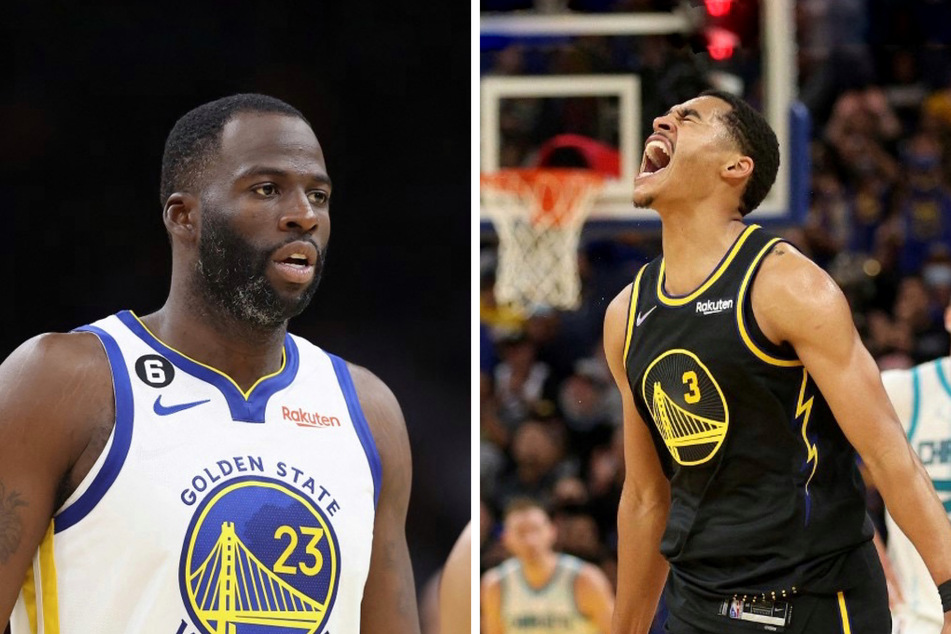 Draymond Green (l.) was met with an unexpected clap back from Jordan Poole's father, Anthony, after once again speaking on his infamous punch thrown at Poole.