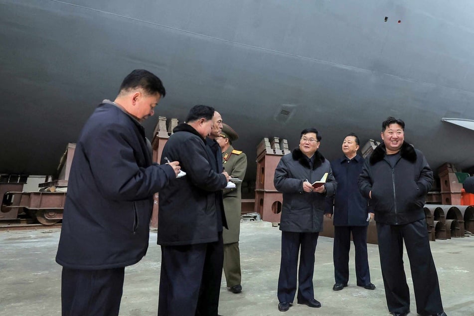 North Korea's Kim Jong Un inspects "nuclear-powered submarine" project