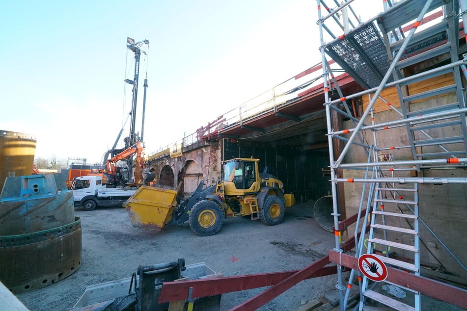 Blick auf die Baustelle an der Sternbrücke in Hamburg-Altona im Januar 2026.