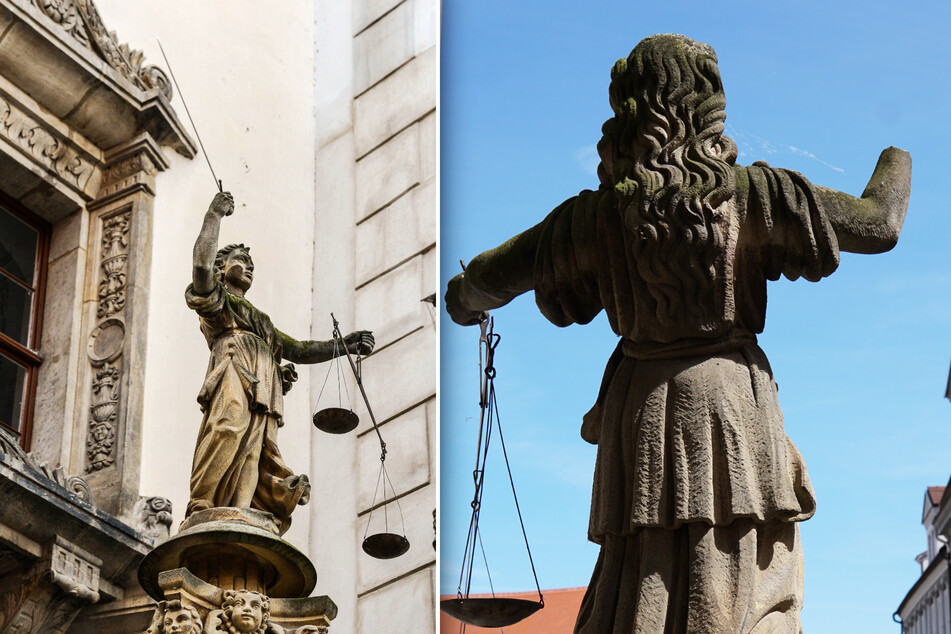 Vandalismus an Görlitzer Wahrzeichen: Ganoven hacken Justitia Hand ab und klauen ihr Schwert