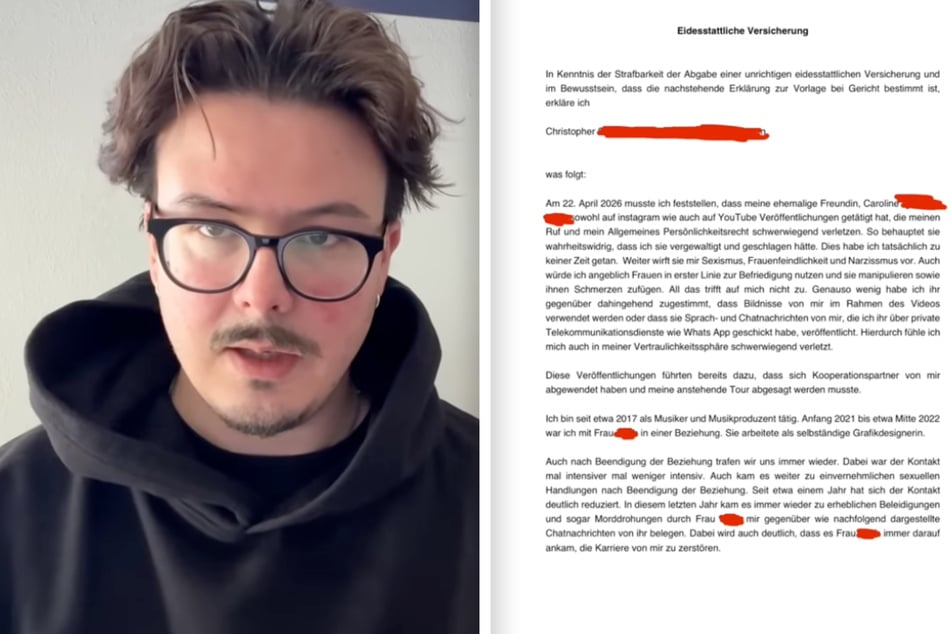Christopher hat ein Video veröffentlicht, in dem er auch eine eidesstattliche Versicherung zeigte, um seine Aussagen zu stützen.