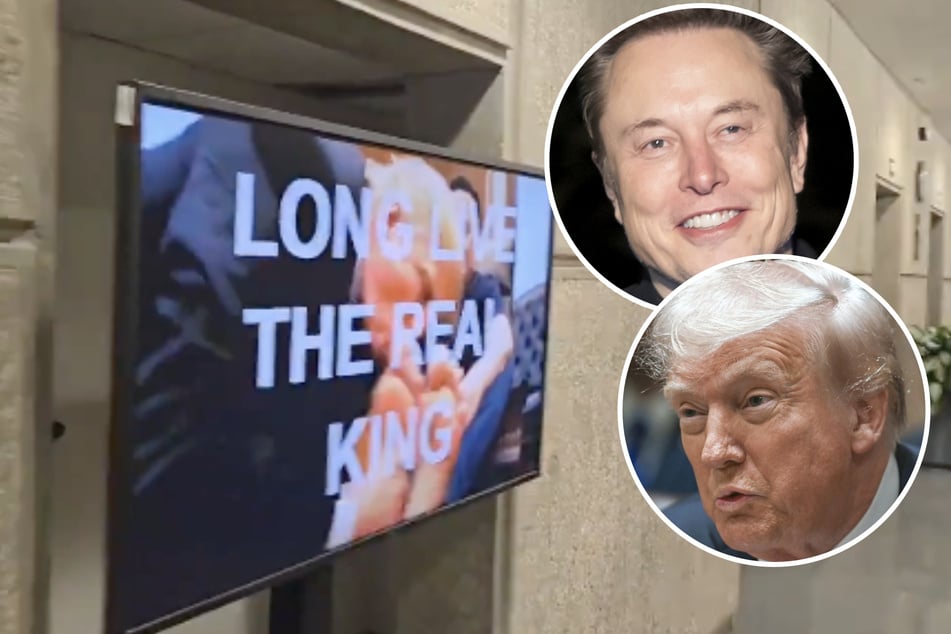 In dem Fake-Video sieht man Präsident Donald Trump (78, u.r.), wie er seinem Freund Elon Musk (53) die Füße küsst.