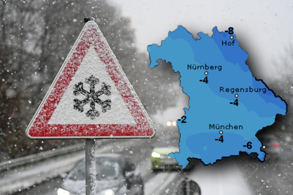 In der Nacht auf Sonntag wird es eisig. Glatten Straßen in Bayern sind die Folge.