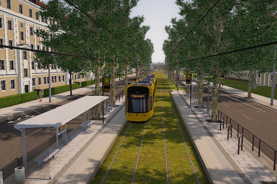 Die Straßenbahn (hier Haltestelle Bernhardstraße) soll die Buslinie 61 ersetzen, die auch viele Studenten nutzen.