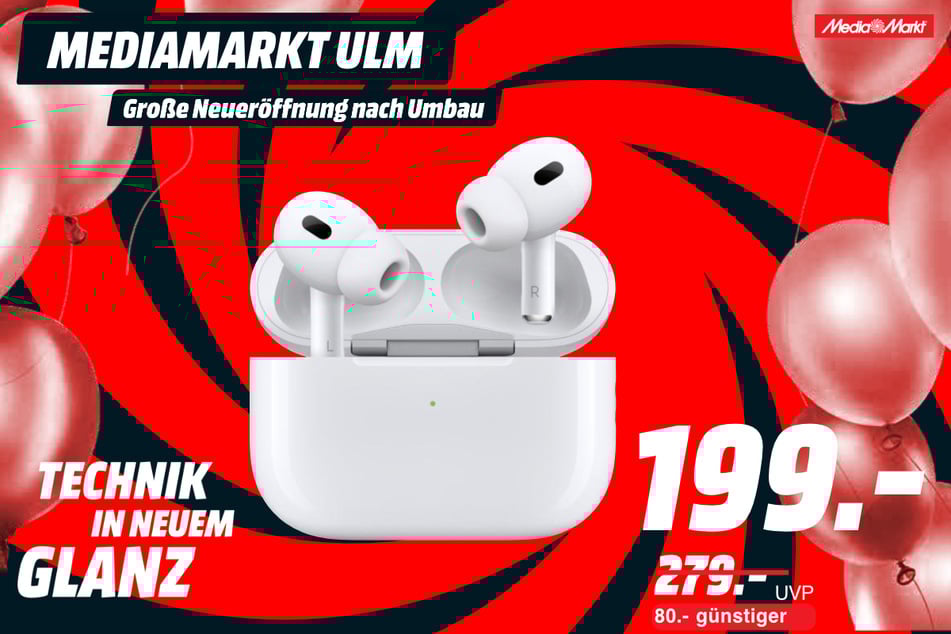 Apple AirPods Pro (2. Generation) für 199 statt 279 Euro.