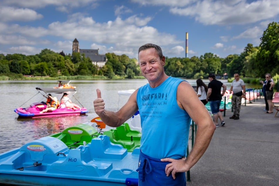 Falko Hirsch (52) von der Gondelstation am Schlossteich ist sehr zufrieden.