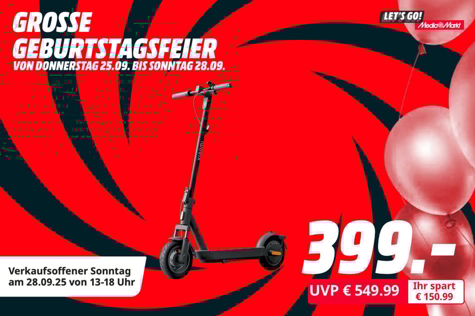 Xiaomi-Scooter Electric Scooter 5 Plus für 399 statt 549,99 Euro.