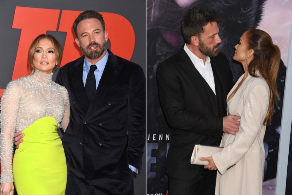 Jennifer Lopez reportedly feels relieved after getting a divorce from ex-husband Ben Affleck (c.).