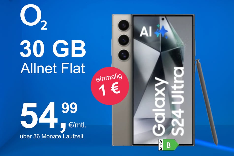 Das Samsung Galaxy S24 Ultra im o2 Mobile M für einmalig 1 Euro.