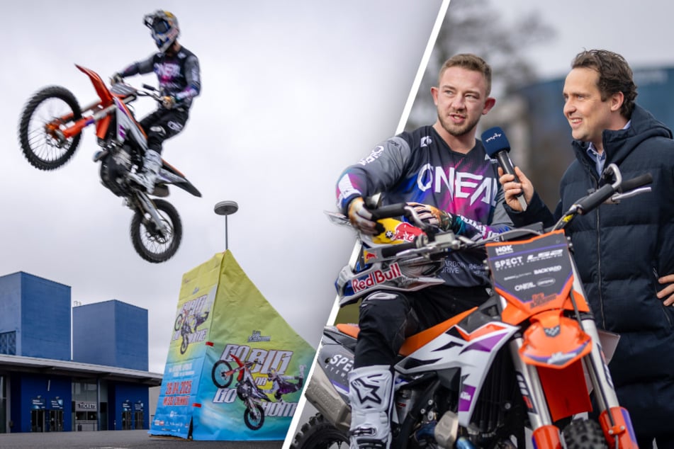 Chemnitz: Waghalsige Extrem-Sport-Show: Freestyle-Weltmeister rast durch die Chemnitzer Messe