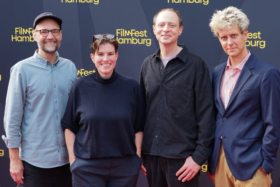 v. l. n. r.: Die Produzenten des Films, Dirk Decker und Andrea Schütte, Christian Hornung und Kameramann Marvin Hesse.