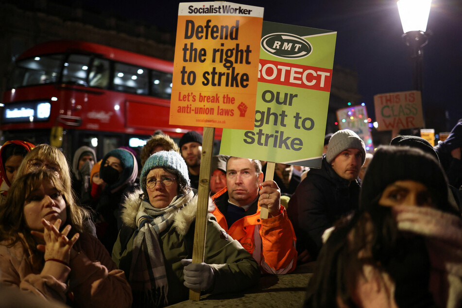 Workers have also been protesting against a bill that would make it illegal to strike in some cases.