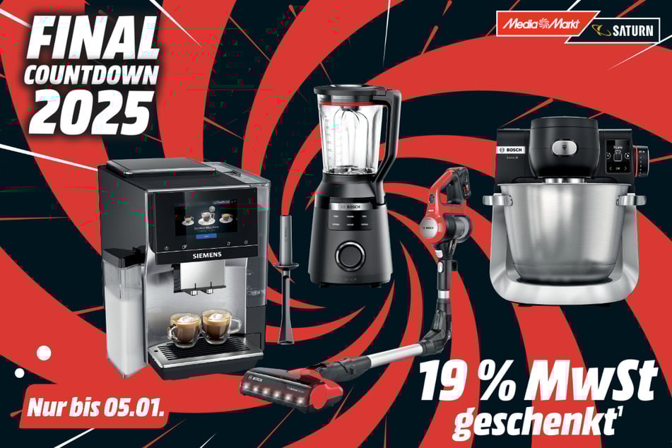 Mehrwertsteuer geschenkt beim Kauf von Geräten von Bosch und Siemens.