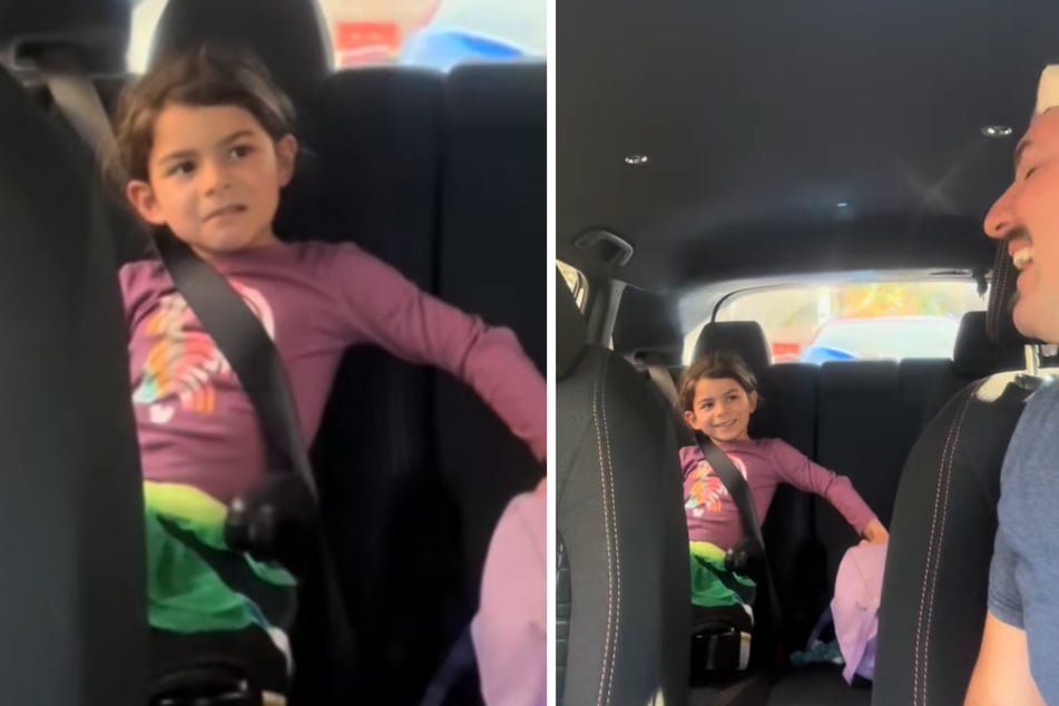 El padre Michael Eberhard (35) sorprendió a su hija Emory (5) con un afeitado radical.