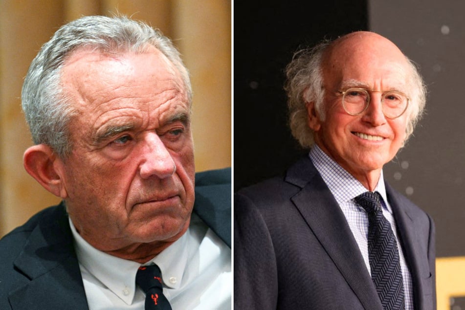 In the final episode of his recent show, comedian Larry David (r) poked fun at Health Secretary Robert F. Kennedy Jr. (l) and his penchant for conspiracy theories.