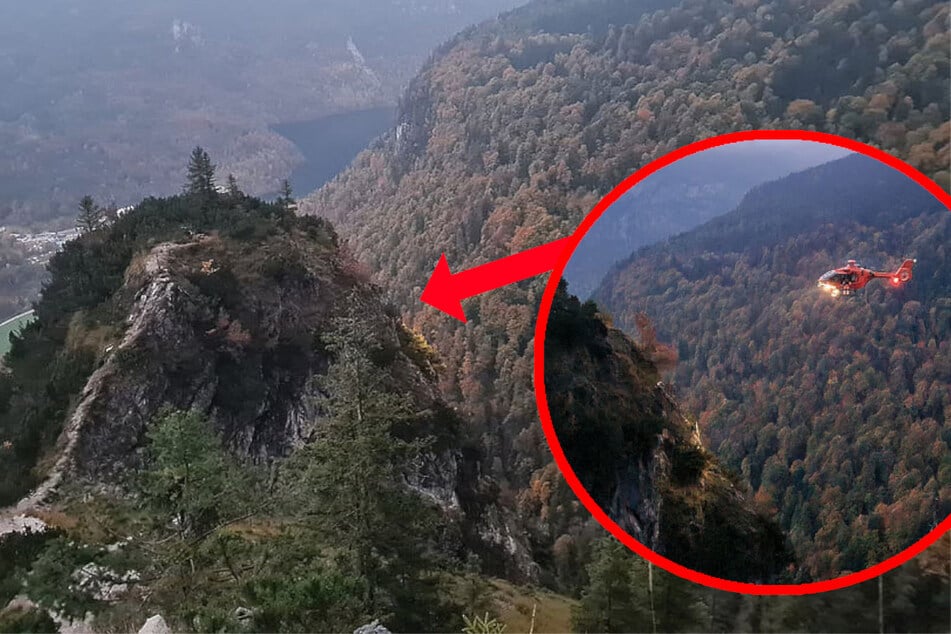 Der Hubschrauber leuchtete die Unfallstelle aus, doch bei aufsteigendem Nebel war Eile geboten.