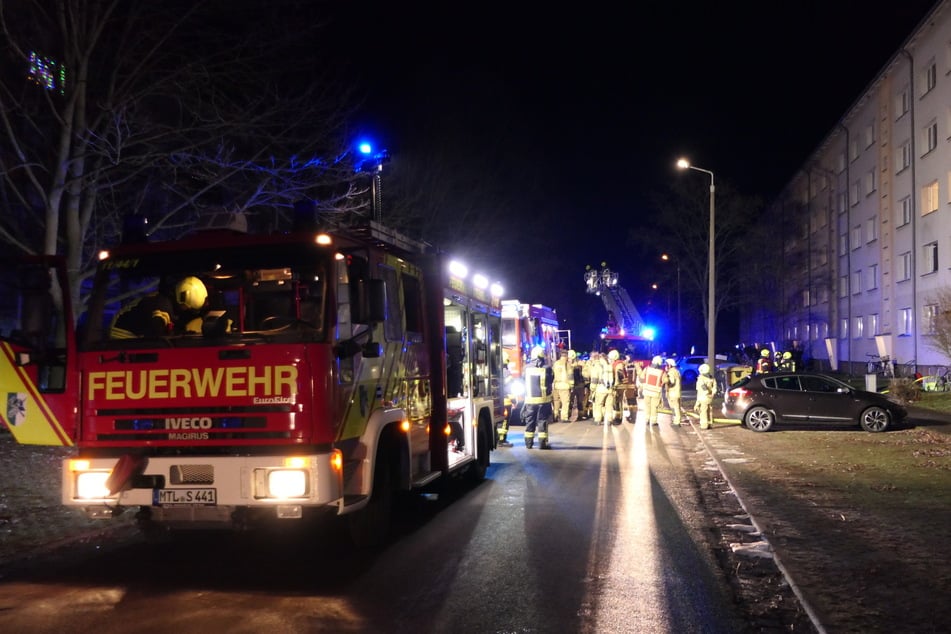 Zahlreiche Feuerwehren des Landkreises Leipzig waren am Freitagabend in Kitzscher im Einsatz.
