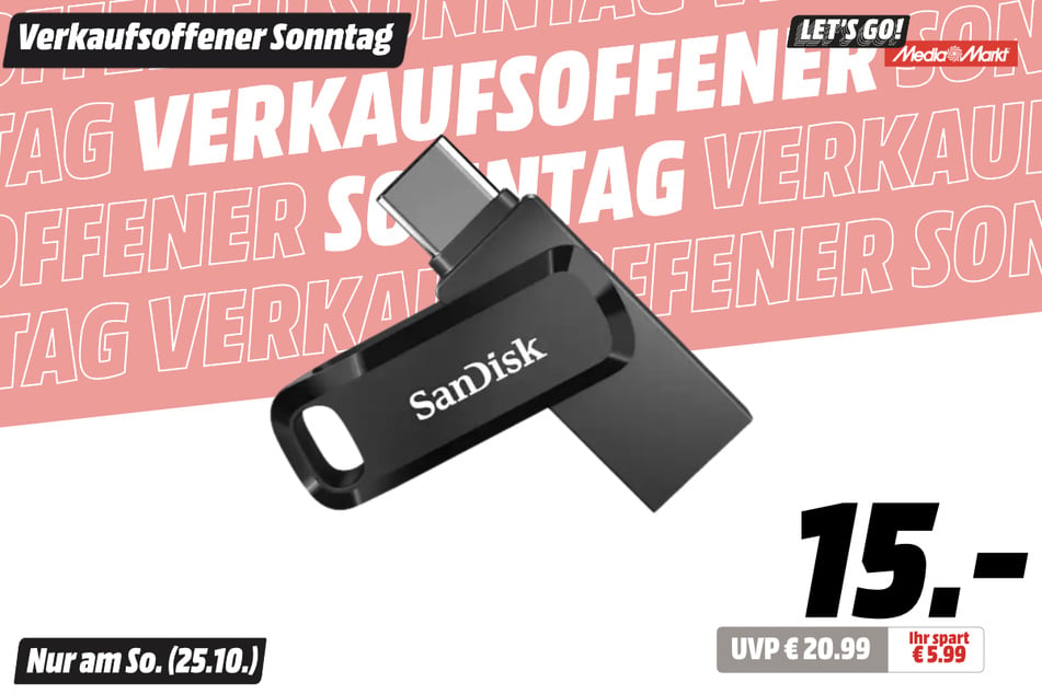 SanDisk-USB-Stick für 15 statt 20,99 Euro.
