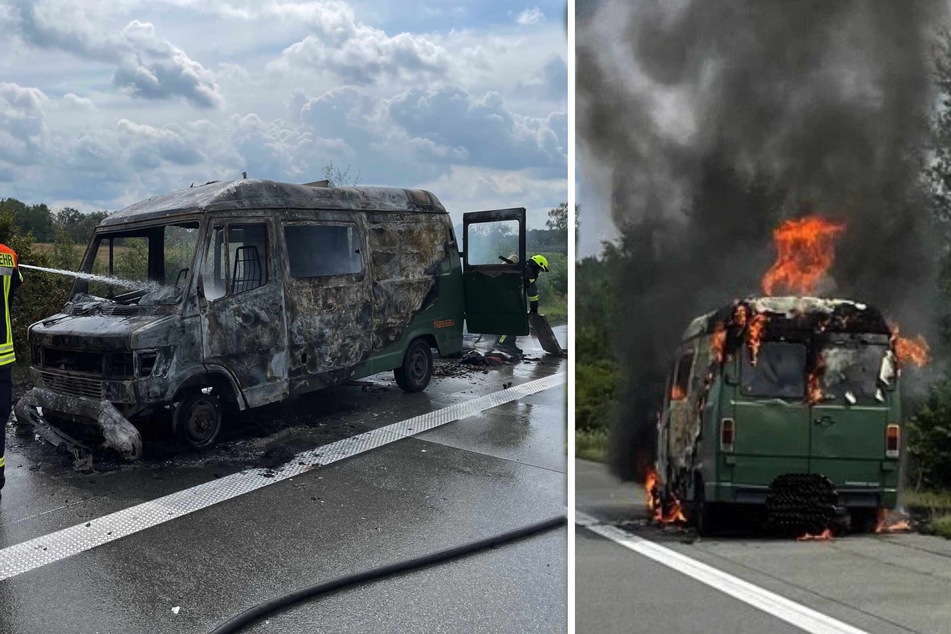 Wohnmobil geht auf der A1 zwischen Bremen und Hamburg plötzlich in Flammen auf
