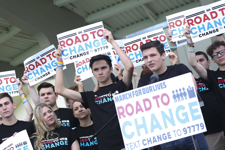 Parkland shooting survivors Emma Gonzalez, David Hogg, and Cameron Kaskey hold a press conference for the March for Our Lives movement.