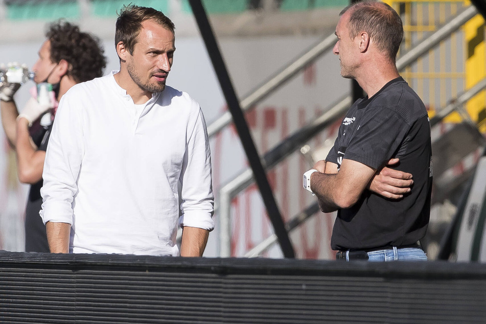 Glauben weiter an den Klassenerhalt: FSV-Sportdirektor Toni Wachsmuth und Coach Joe Enochs.