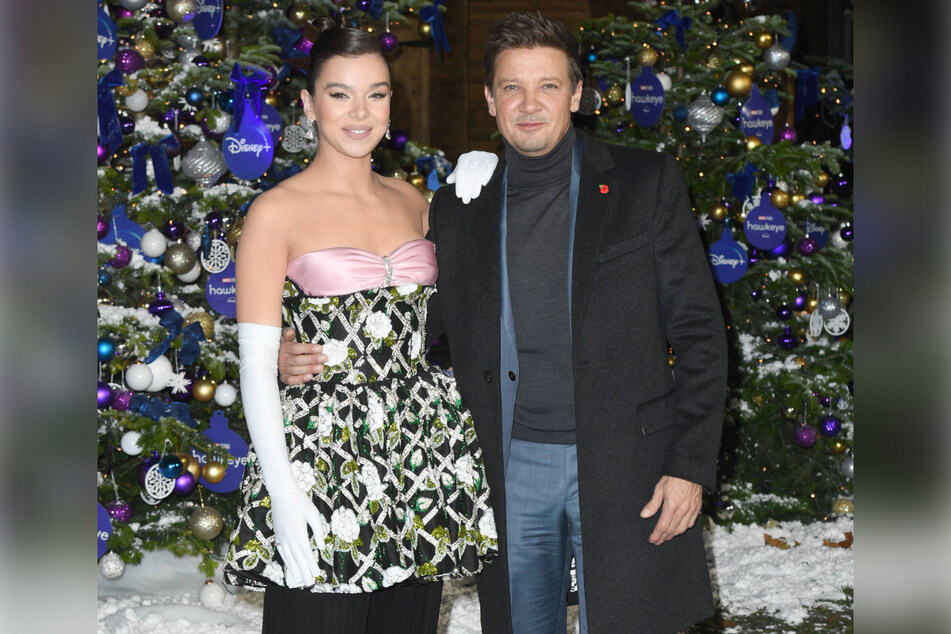 Hailee Steinfeld (l) and Jeremy Renner (r) at the Hawkeye UK Fan Screening last month.