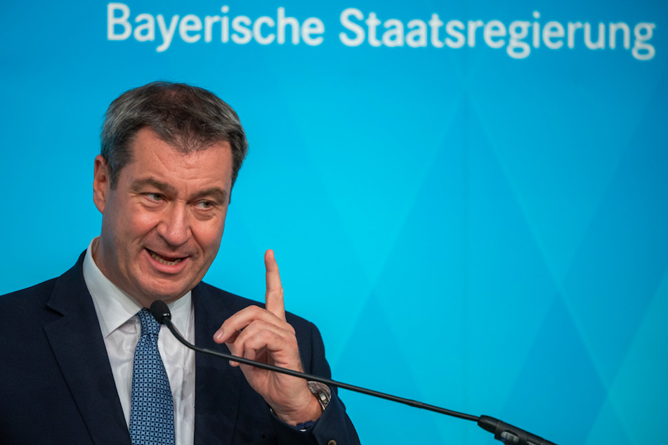 Markus Söder (53, CSU), Ministerpräsident von Bayern, spricht auf einer Pressekonferenz.