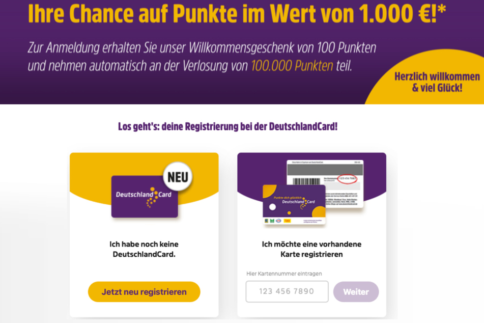 Für die DeutschlandCard registrieren und Punkte im Wert von 1000 Euro gewinnen!
