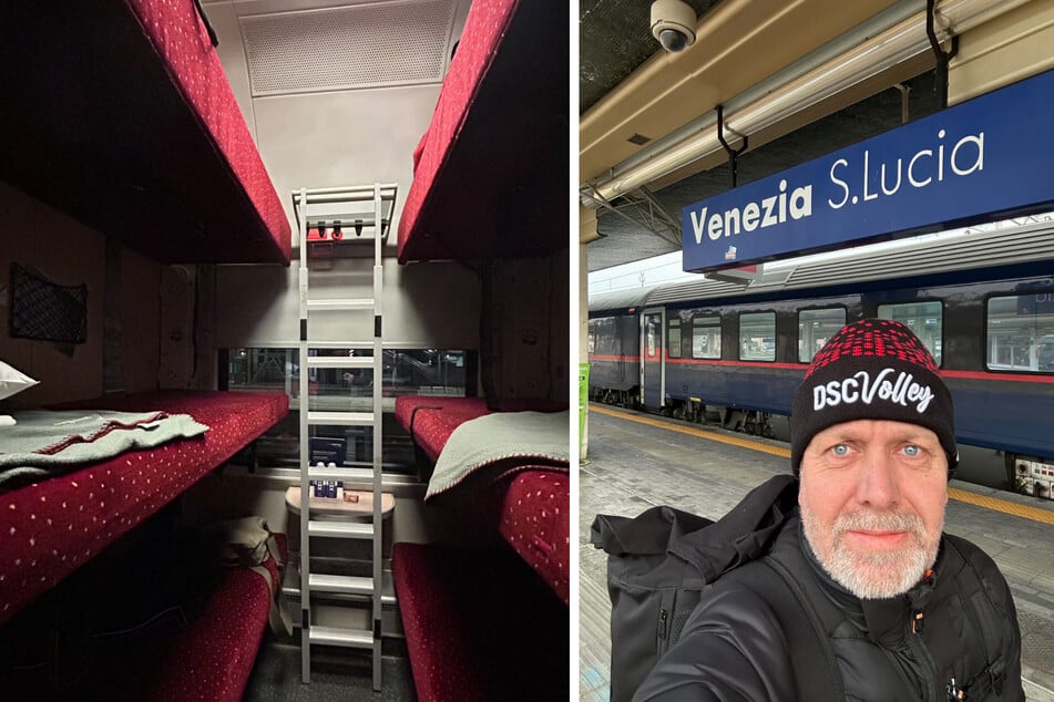 Über Nacht konnten sich die vier Männer in einem Liegewagen ausruhen, ehe sie am Morgen in Venedig ankamen.