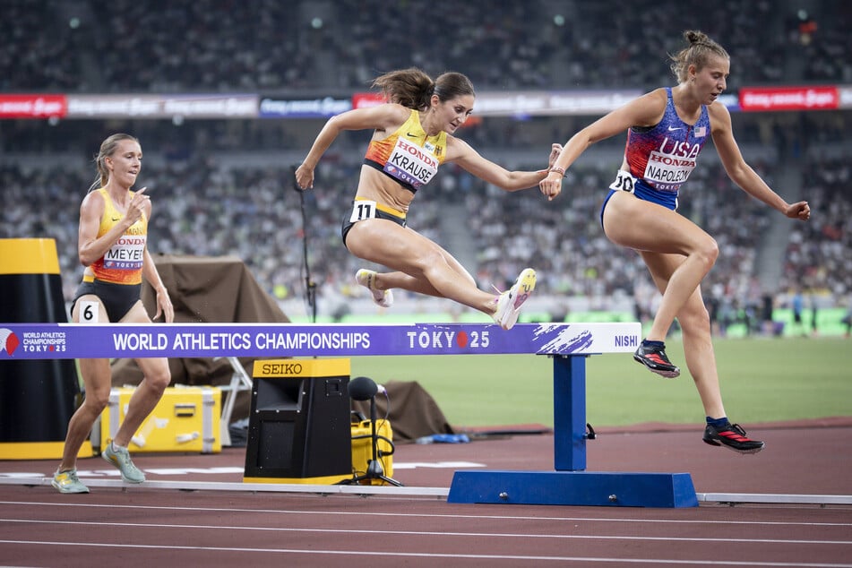 Mit dem siebten Platz wurde Gesa Krause (33, M.) im Hindernis-Finale über 3000 Meter die beste Europäerin.