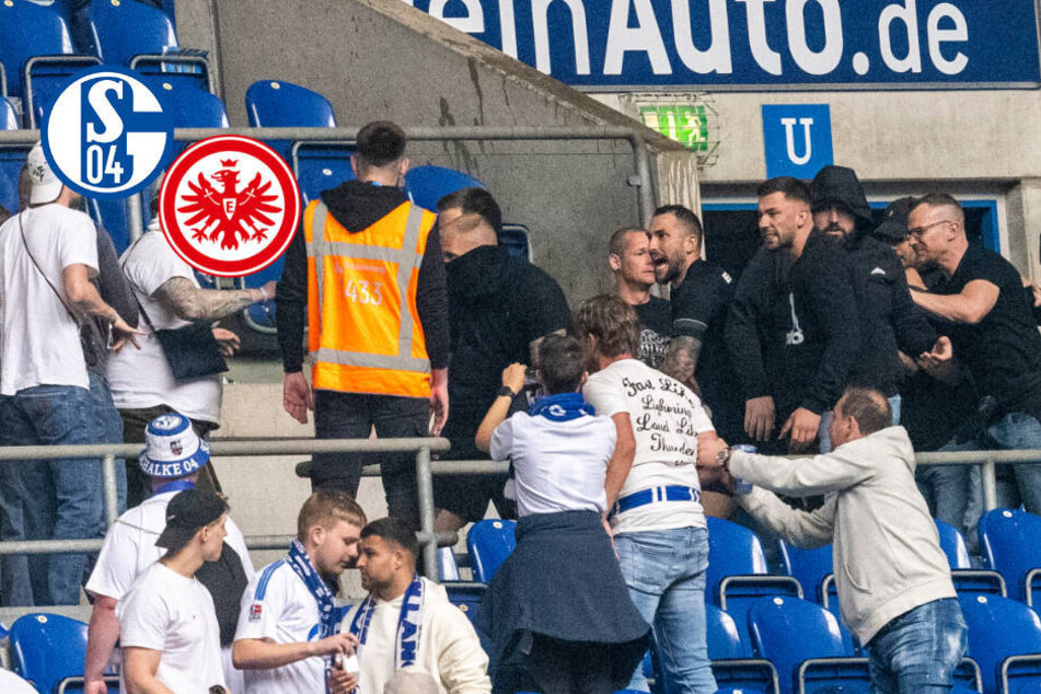 Hitziges Remis geht in die "3. Halbzeit": Schalke- und Eintracht-Fans prügeln sich im Stadion