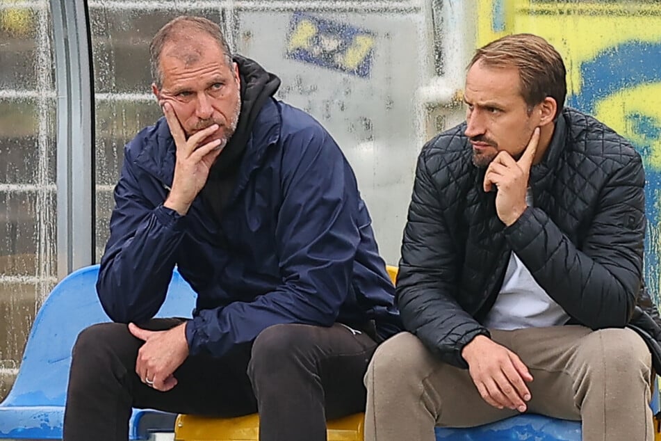 Lok Leipzigs Trainer Jochen Seitz (49, l.) und Sportboss Toni Wachsmuth (39).
