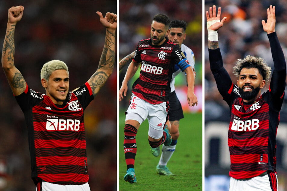 Pedro (l.), Everton Ribeiro (2.v.l.) und Gabriel Barbosa (r.) sind allesamt brasilianische Nationalstürmer, auch wenn letzterer dieses Mal nicht für die Selecao nominiert wurde.