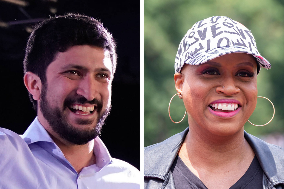 Texas-35 congressional candidate Greg Casar (l.) received an endorsement from Massachusetts Rep. Ayanna Pressley on Wednesday.