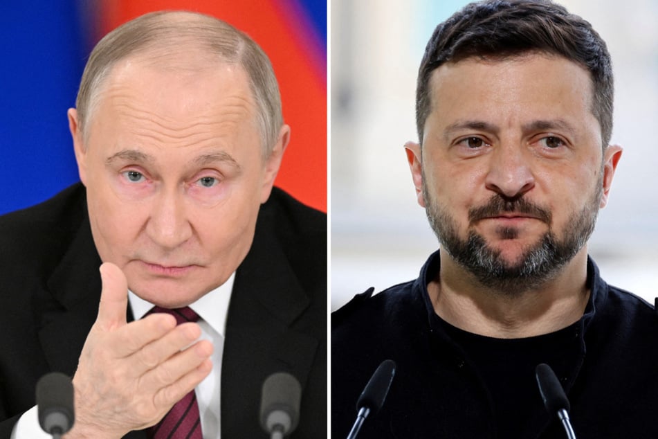 Ukrainian President Volodymyr Zelensky (r.) is willing to meet with Russia's Vladimir Putin in person – as long as a 30-day ceasefire is declared on Monday.