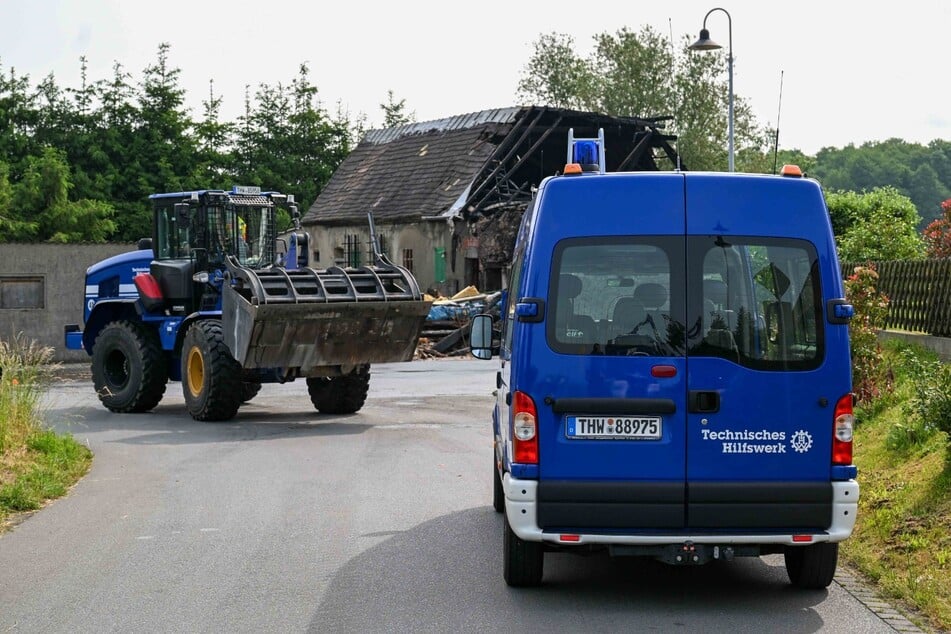 Das Technische Hilfswerk brachte das Gebäude zum Einsturz.
