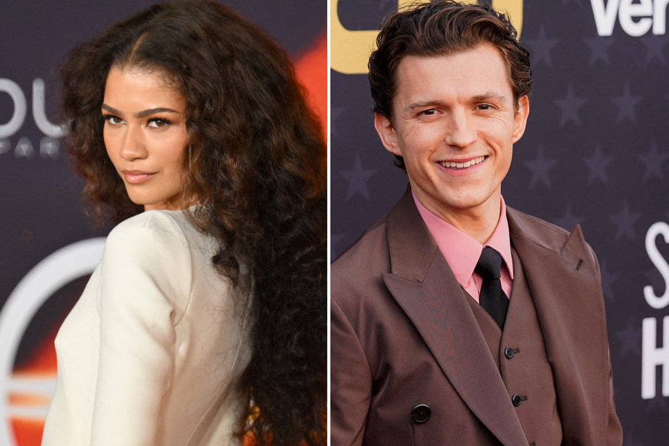 Zendaya (l.) has name-dropped Tom Holland in yet another interview on her Dune: Part Two press tour.