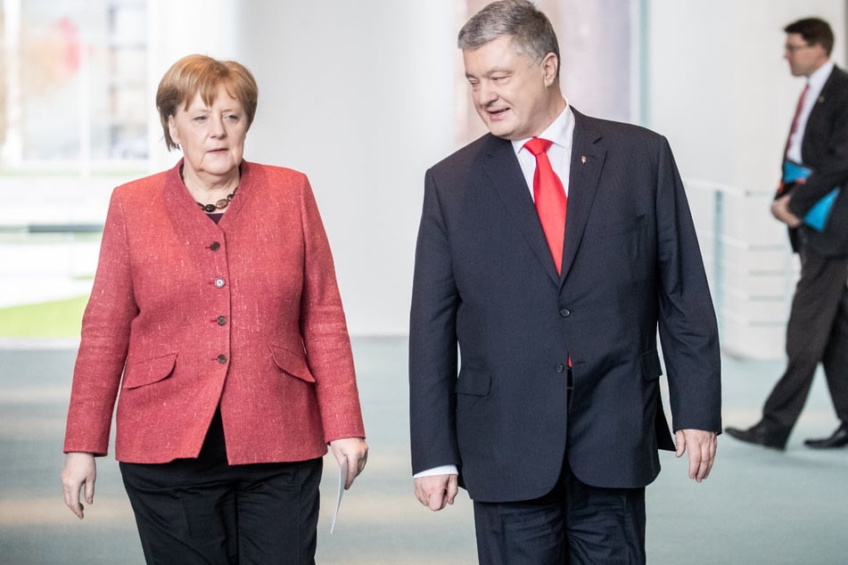 Altkanzlerin Angela Merkel (68, CDU) zu Amtszeiten neben Petro Poroschenko (57), dem ukrainischen Präsidenten a.D.