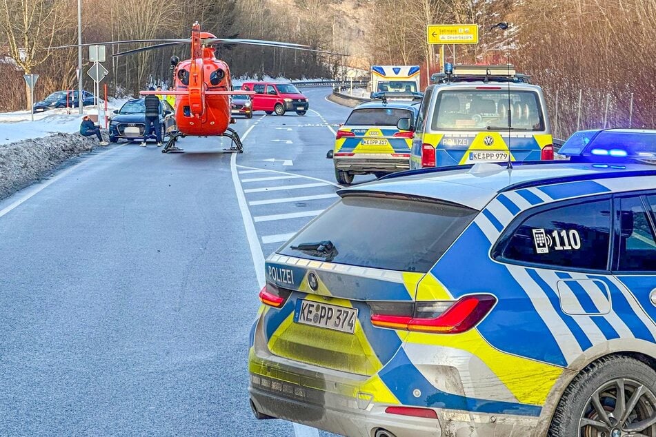 Ein Rettungshubschrauber war ebenfalls vor Ort.