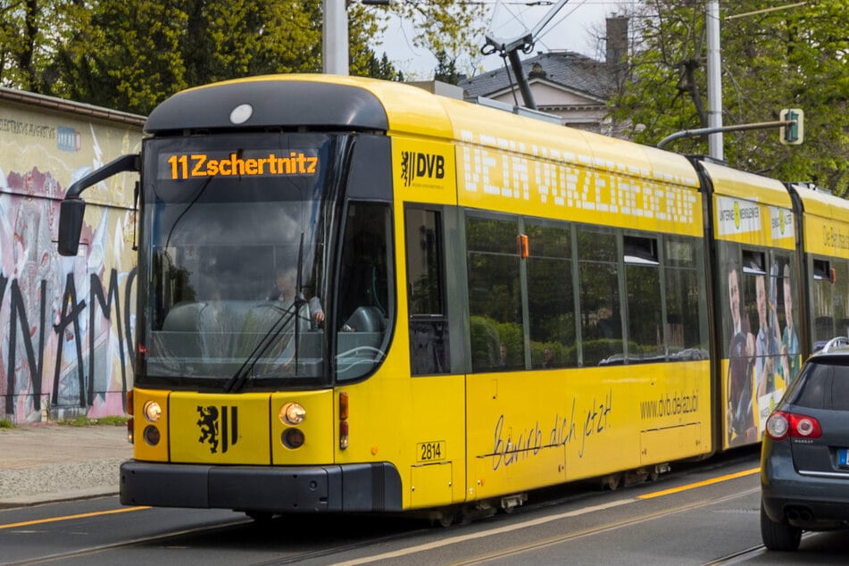 Die Straßenbahnen der Linie 11 fahren ab Montag wegen Bauarbeiten nicht bis nach Zschertnitz, sondern enden bereits am Lennéplatz. (Archivbild)